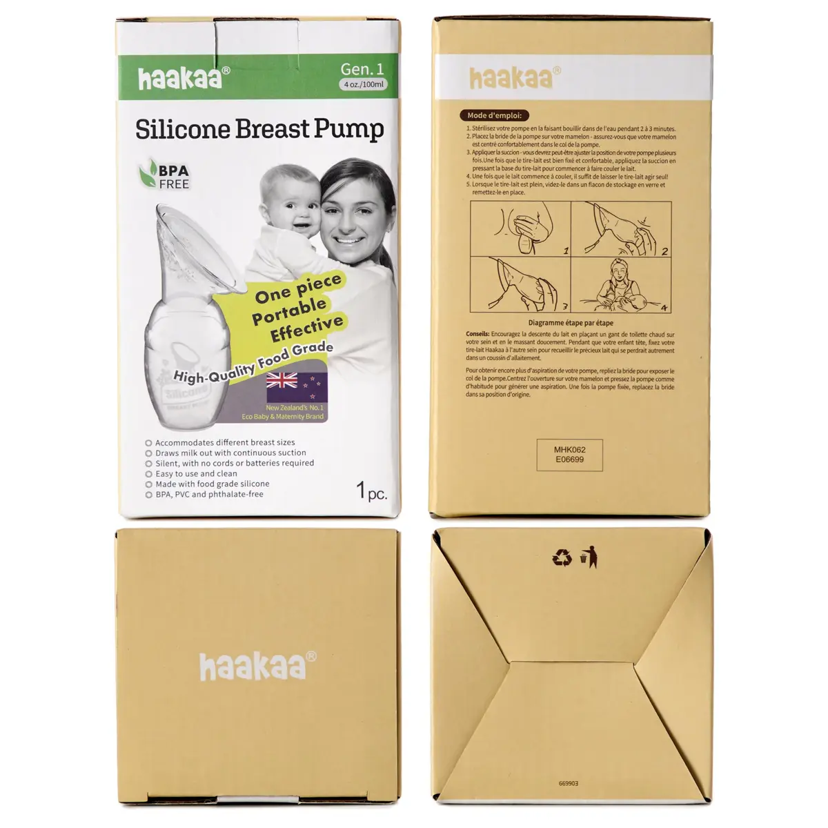 haakaa Manual Breast Pump for Breastfeeding 4oz/100ml | Award-Winning Silicone Design, Portable & Easy to Clean - view 9