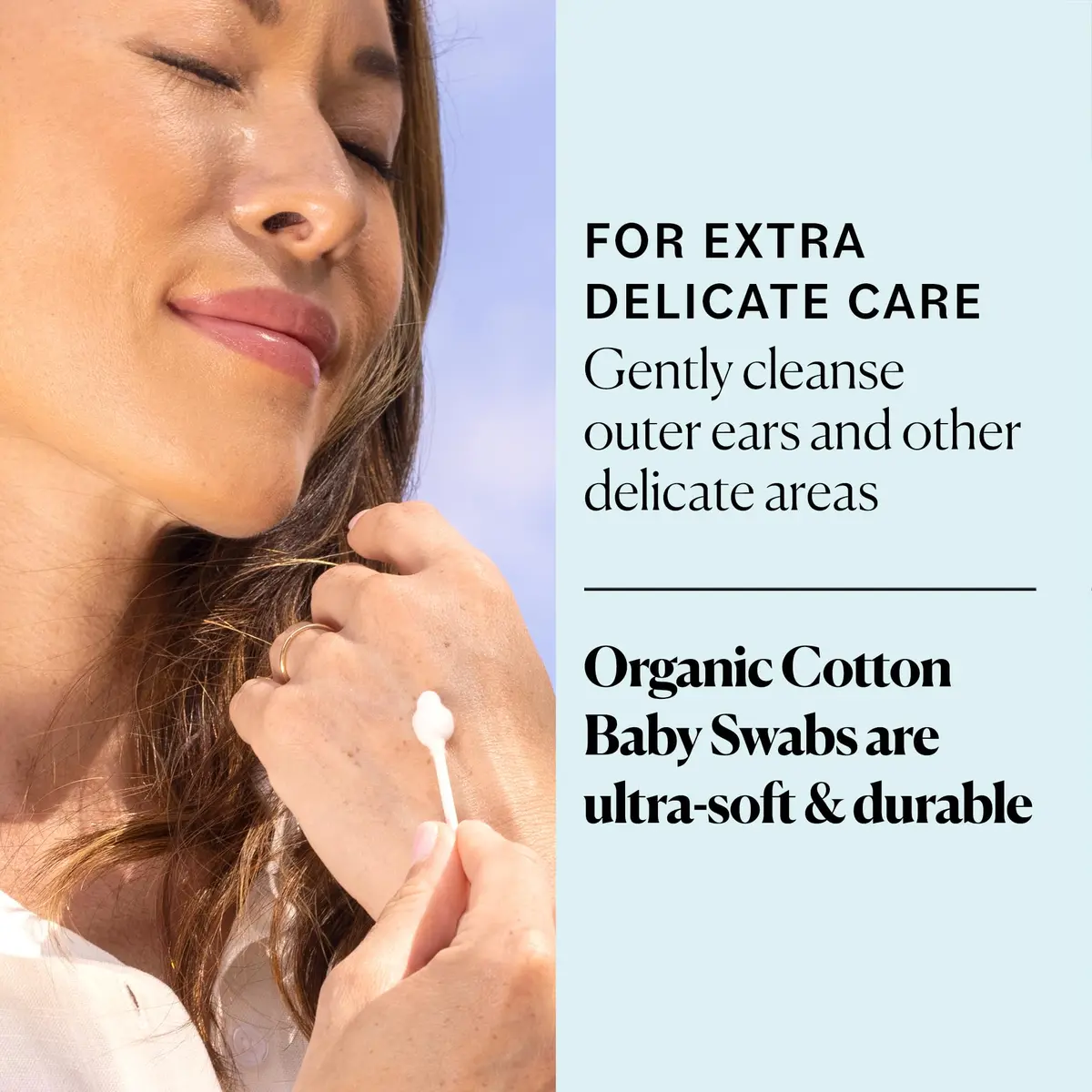 Sky Organics Organic Baby Cotton Swabs 180ct | Hypoallergenic, Chlorine-Free, Ultra-Soft Tips for Gentle Baby & Personal Care - view 2