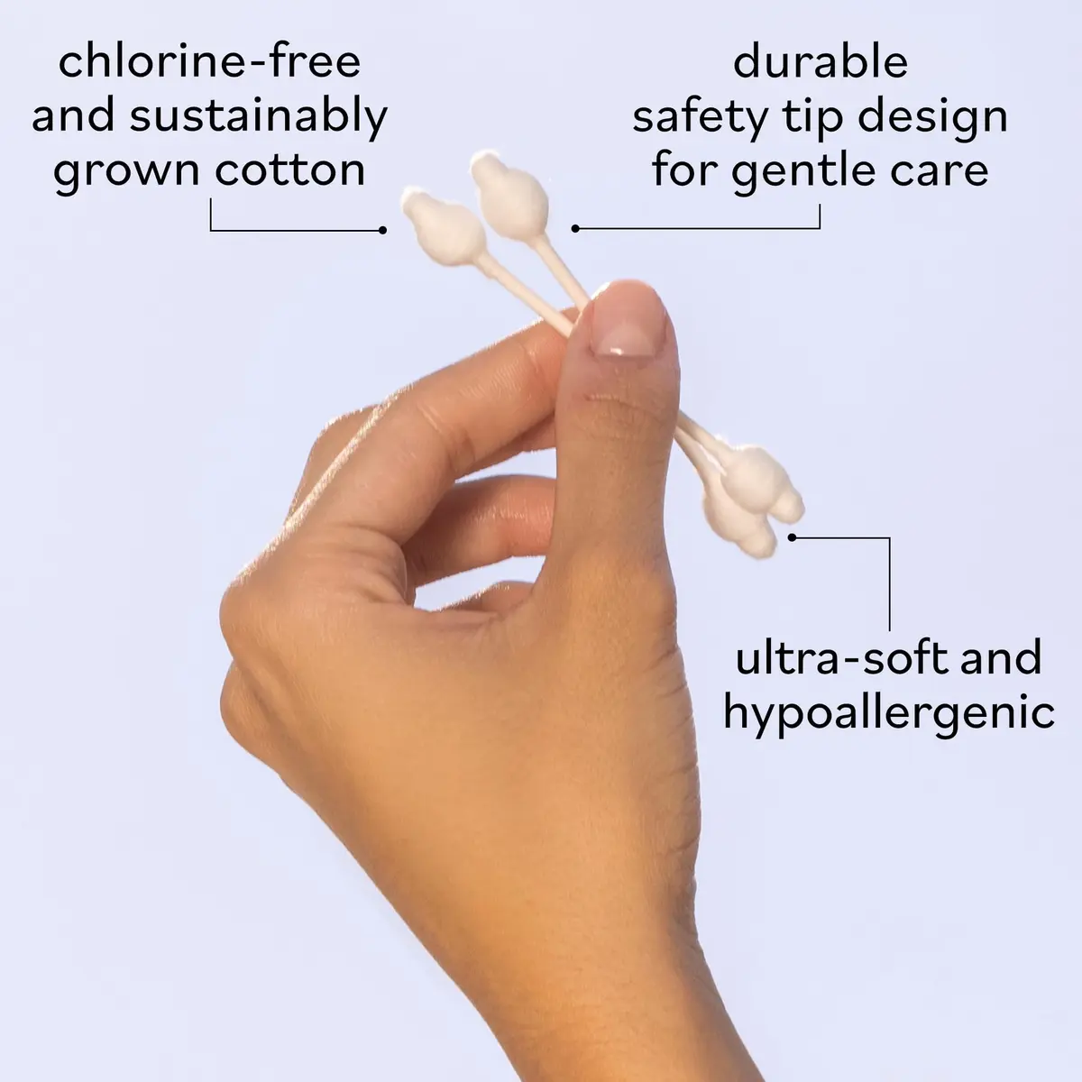 Sky Organics Organic Baby Cotton Swabs 180ct | Hypoallergenic, Chlorine-Free, Ultra-Soft Tips for Gentle Baby & Personal Care - view 3
