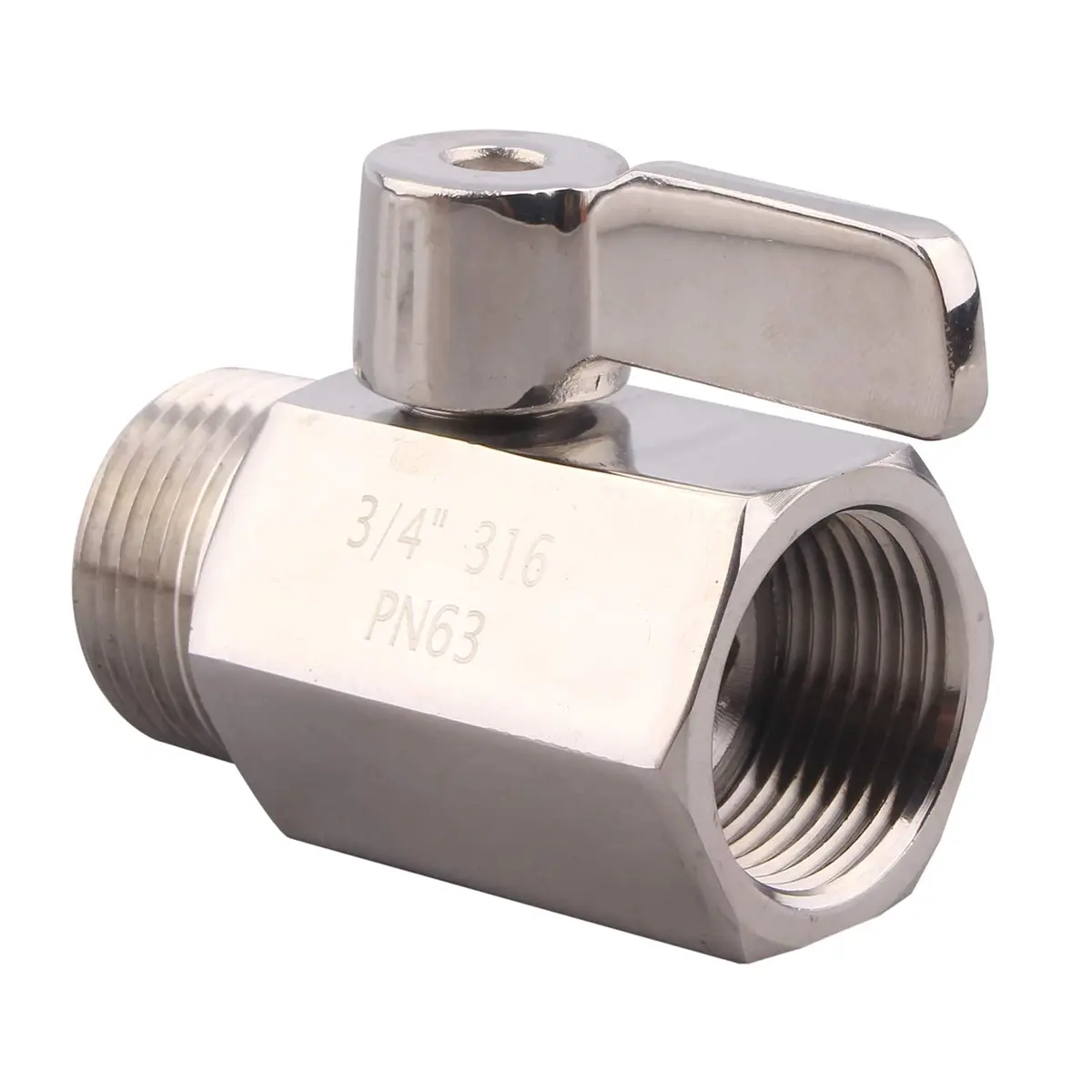 DERNORD 3/4 inch Stainless Steel Mini Ball Valve NPT Female x Male Thread | Corrosion-Resistant, 1/4 Turn Shut-Off - view 4