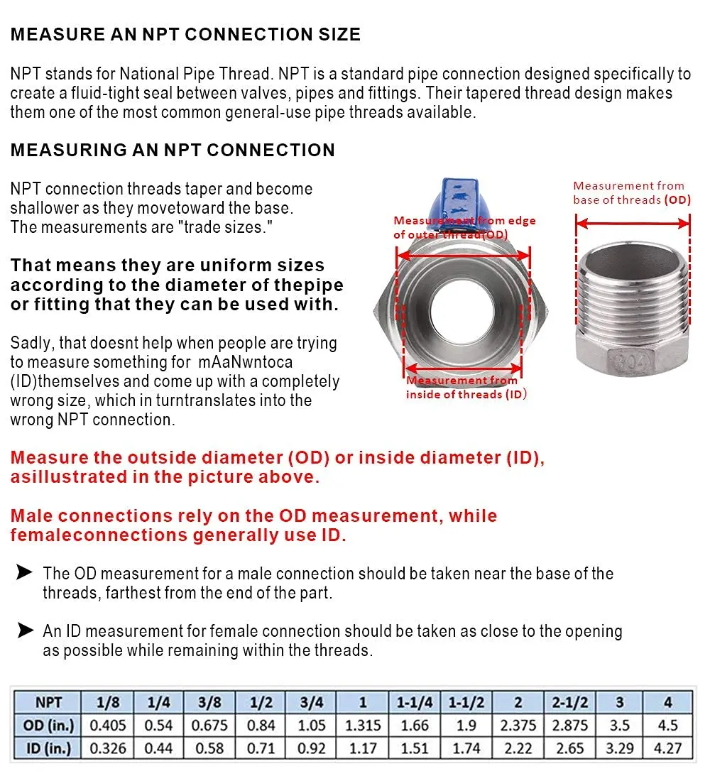 DERNORD 3/4 inch Stainless Steel Mini Ball Valve NPT Female x Male Thread | Corrosion-Resistant, 1/4 Turn Shut-Off - view 6