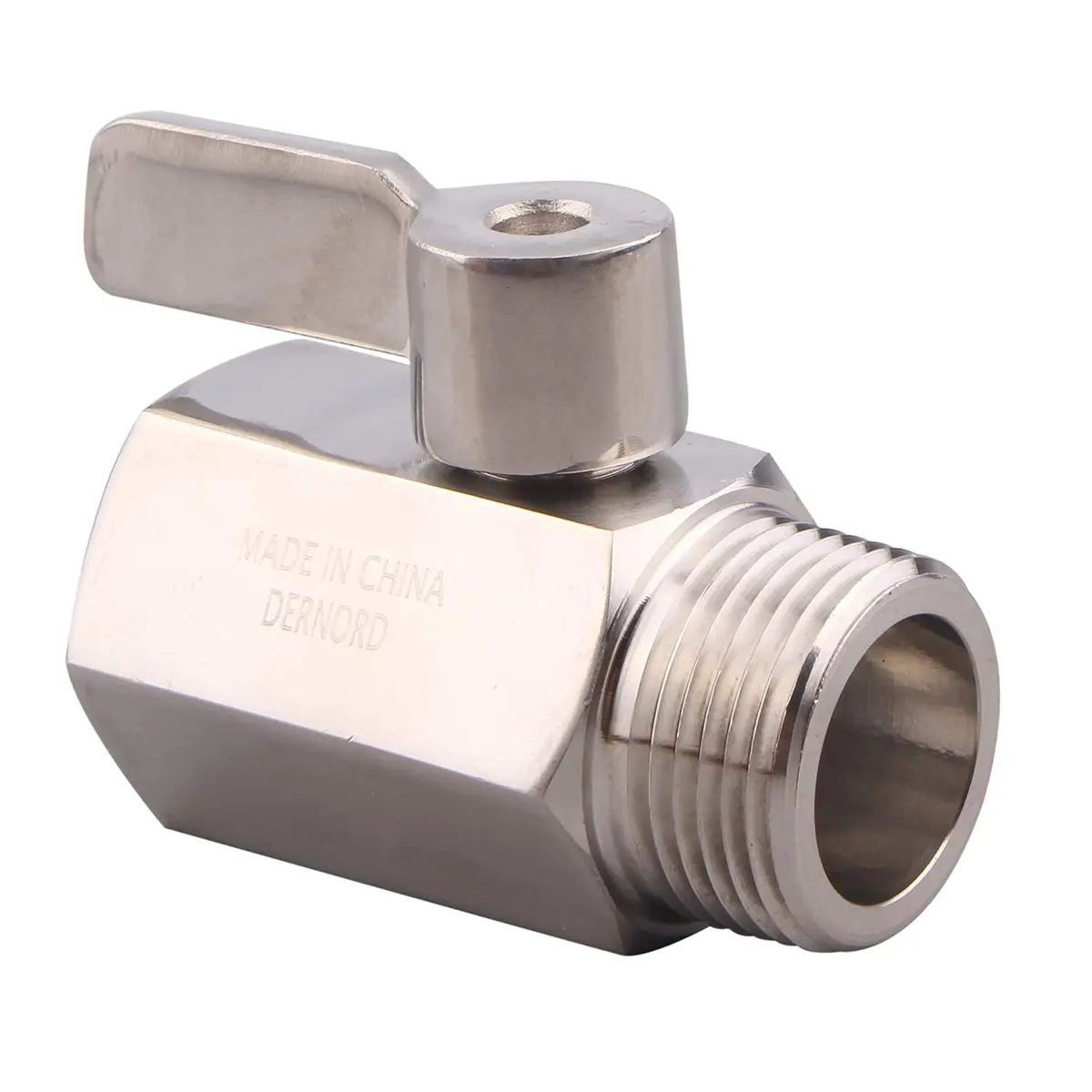 DERNORD 3/4 inch Stainless Steel Mini Ball Valve NPT Female x Male Thread | Corrosion-Resistant, 1/4 Turn Shut-Off - view 7