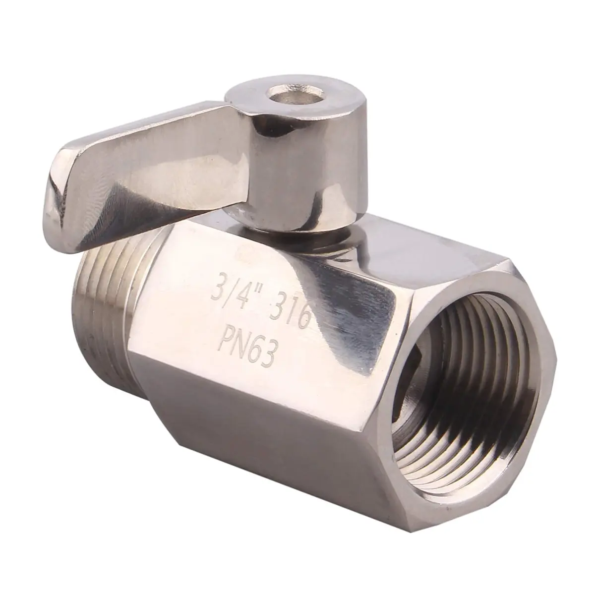 DERNORD 3/4 inch Stainless Steel Mini Ball Valve NPT Female x Male Thread | Corrosion-Resistant, 1/4 Turn Shut-Off - view 2