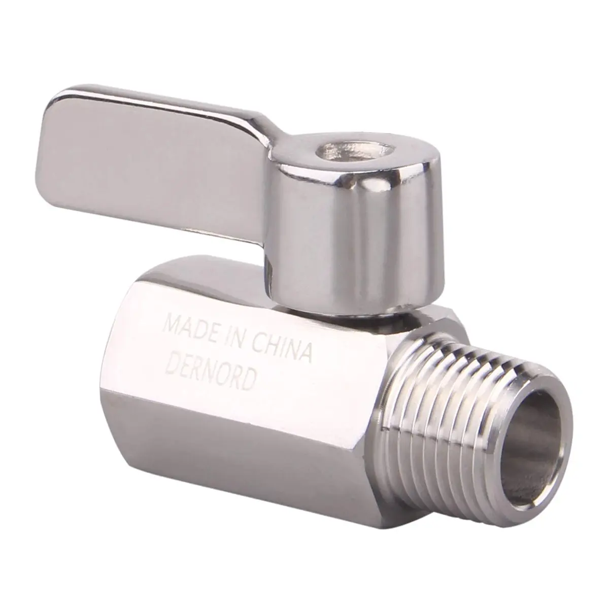 DERNORD 3/8 inch Stainless Steel Mini Ball Valve NPT Female x Male Thread | Corrosion-Resistant, 1/4 Turn Shut-Off, Suitable for Water, Air, Gas - view 7