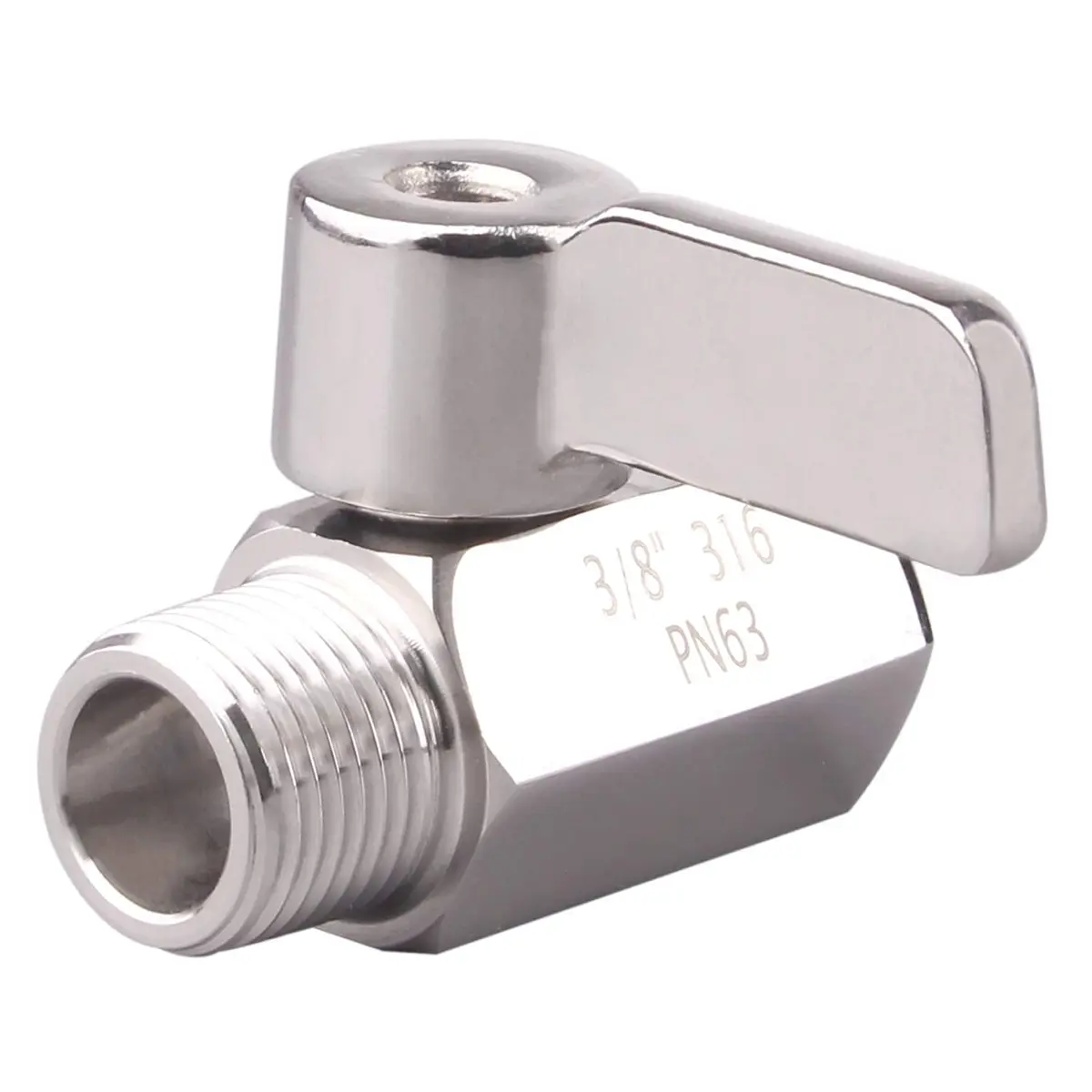 DERNORD 3/8 inch Stainless Steel Mini Ball Valve NPT Female x Male Thread | Corrosion-Resistant, 1/4 Turn Shut-Off, Suitable for Water, Air, Gas - view 3
