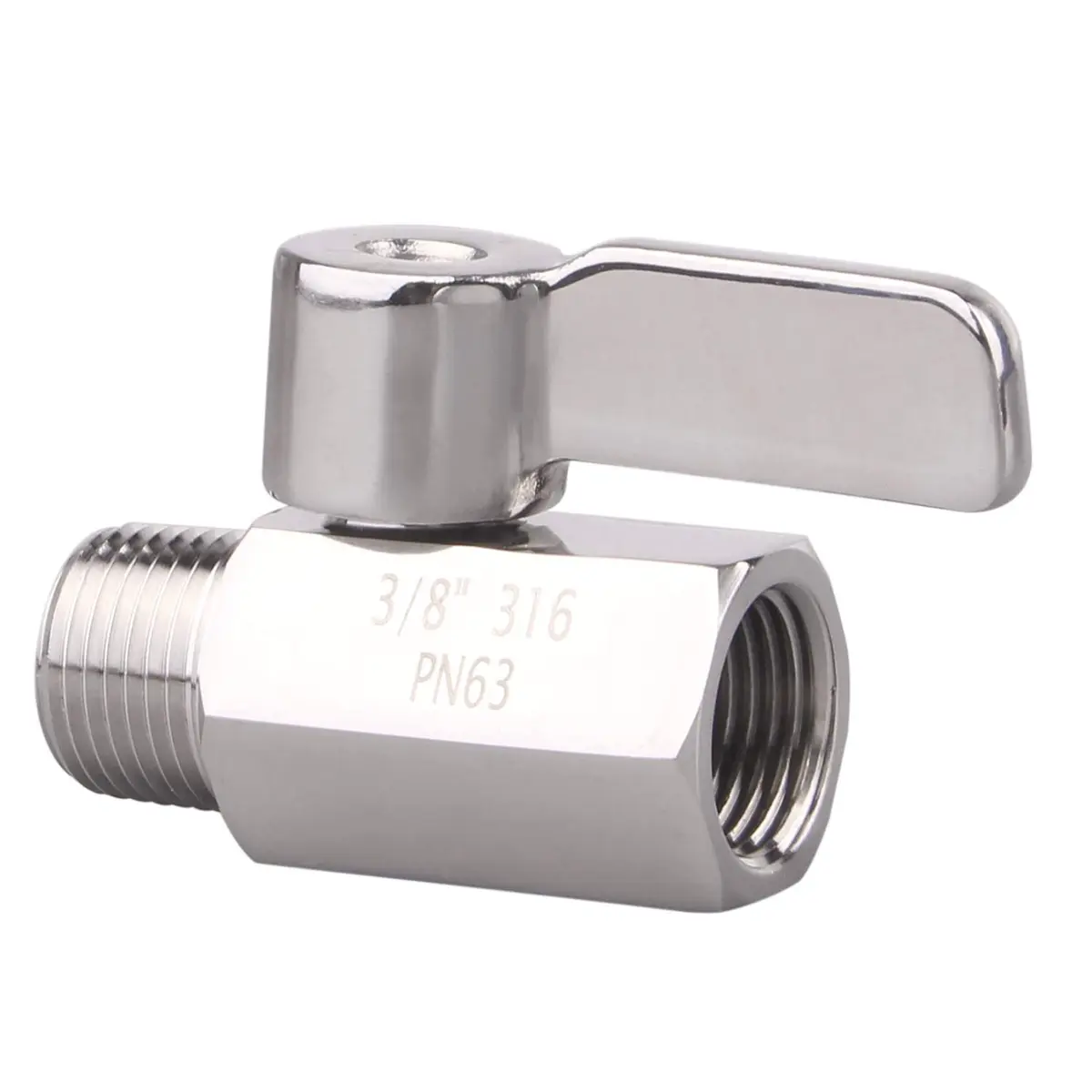 DERNORD 3/8 inch Stainless Steel Mini Ball Valve NPT Female x Male Thread | Corrosion-Resistant, 1/4 Turn Shut-Off, Suitable for Water, Air, Gas - view 4