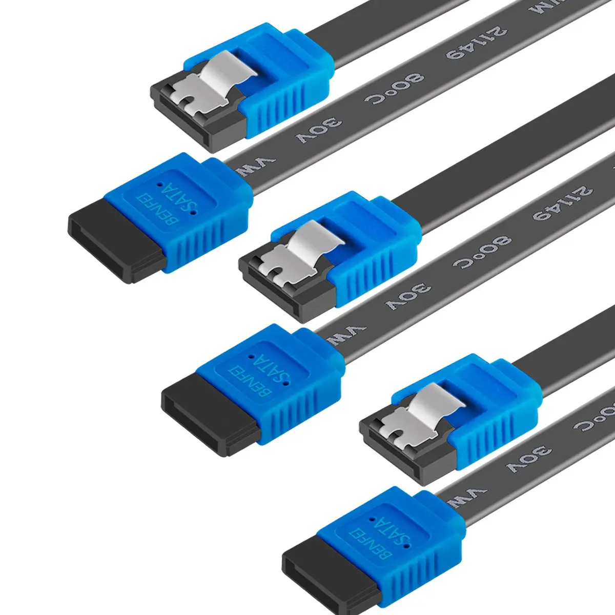BENFEI SATA Cable III 3 Pack 18 Inch | Fast Data Transfer with Locking Latch - main product image