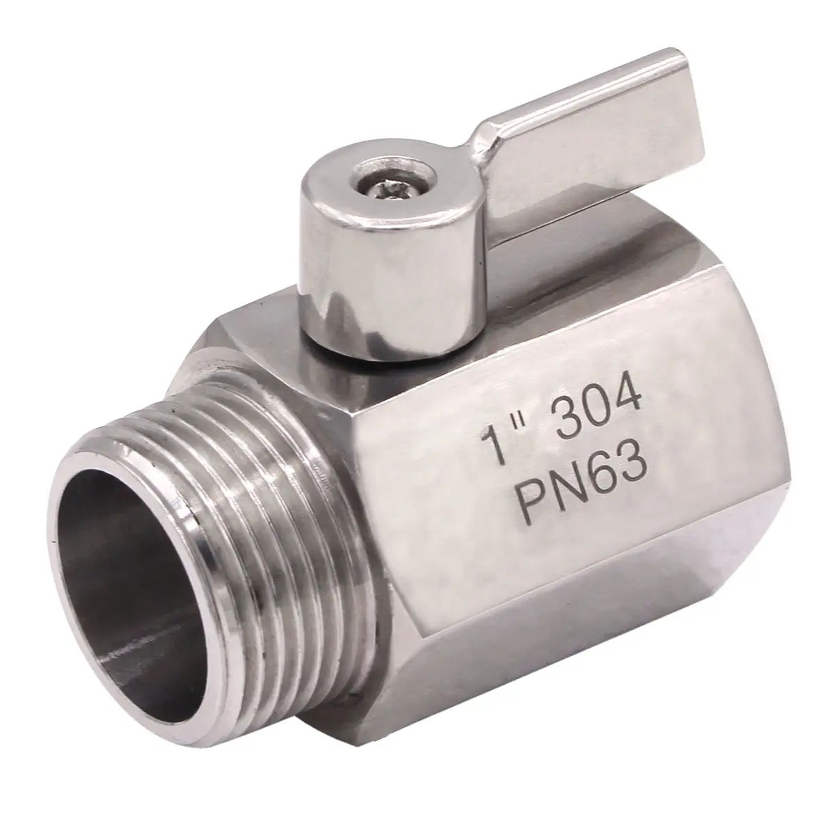 DERNORD 1 inch Stainless Mini Ball Valve NPT Female x Male Thread SUS304 | Corrosion-Resistant, 1/4 Turn Shut-Off, Suitable for Water, Air & Gas - main product image