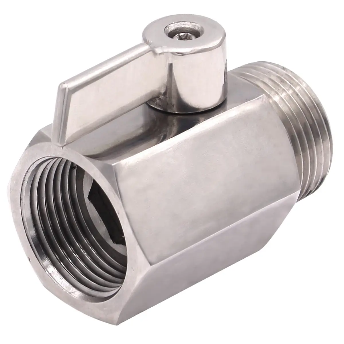 DERNORD 1 inch Stainless Mini Ball Valve NPT Female x Male Thread SUS304 | Corrosion-Resistant, 1/4 Turn Shut-Off, Suitable for Water, Air & Gas - view 3