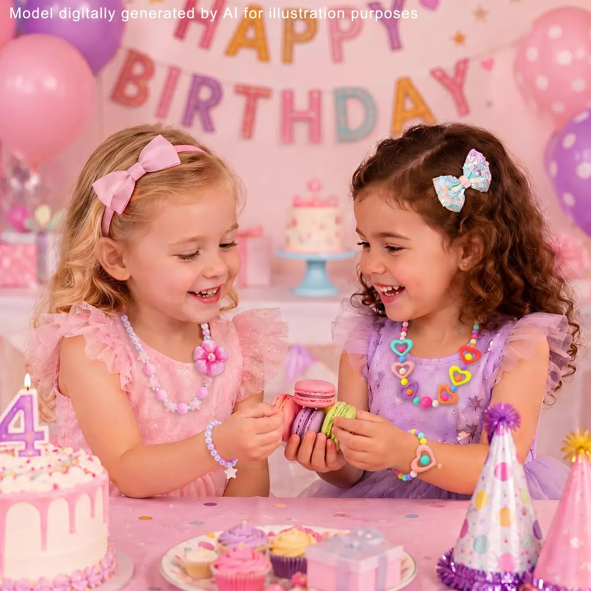 PinkSheep Kids Classic Jewelry Set | 6 Beaded Necklaces & Bracelets for Girls 3-8 - view 6
