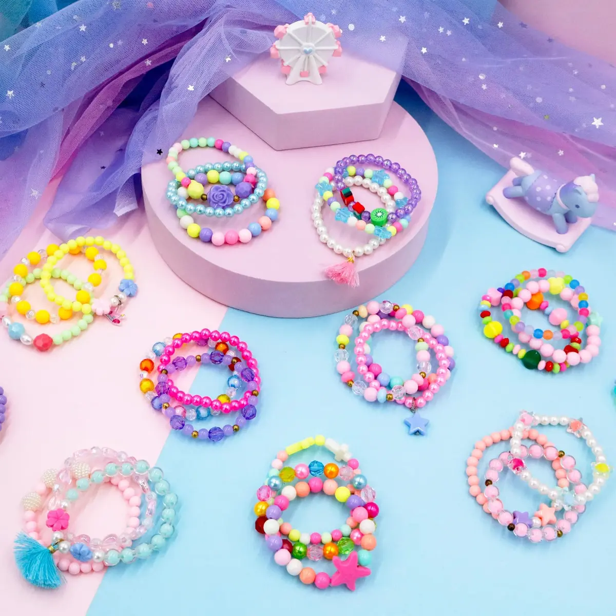 PinkSheep Bracelets for Girls Jewelry 36 Pcs | Safe, Colorful & Creative (70-120 chars) - view 5