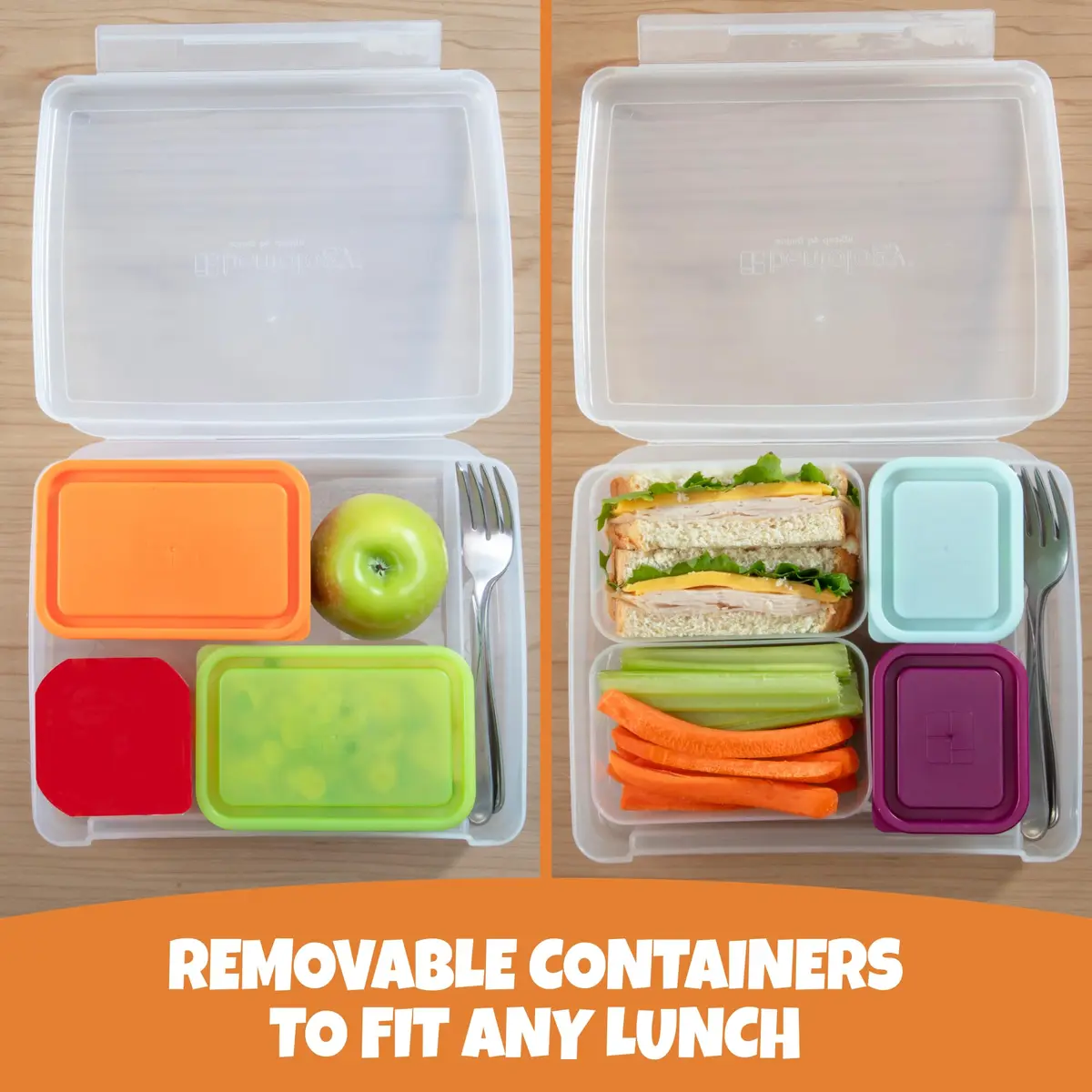 Bentology Food Storage Container Set with Leakproof Snack Containers & Utensil Holder | Kid & Office Meal Prep - view 6