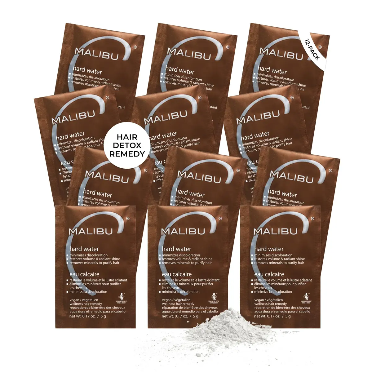 Malibu C Hard Water Wellness Remedy 12 Pack | Vitamin C Deep-Cleaning Hair Treatment for Mineral Deposits - main product image