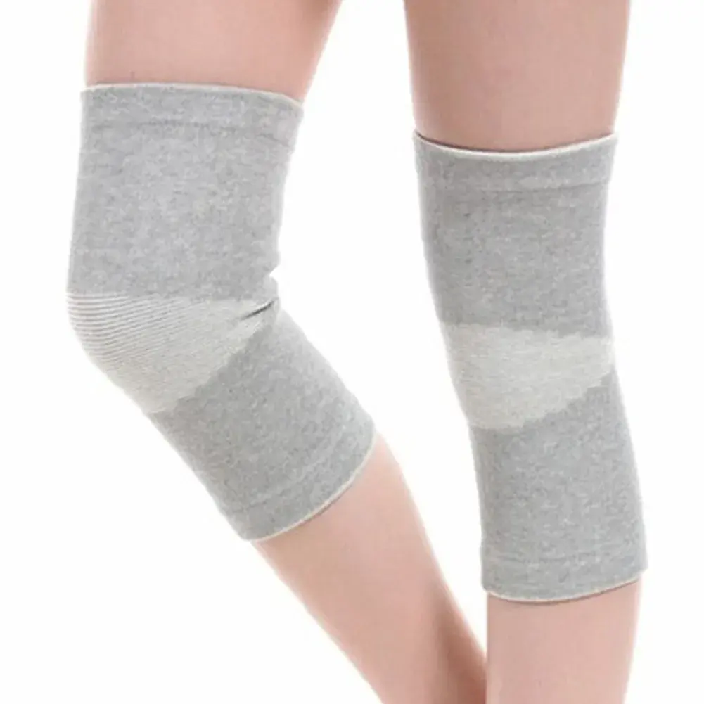 JUMISEE Cotton Knee Sleeves - Medium, Gray (1 Pair) for Knee Support and Pain Relief - view 2