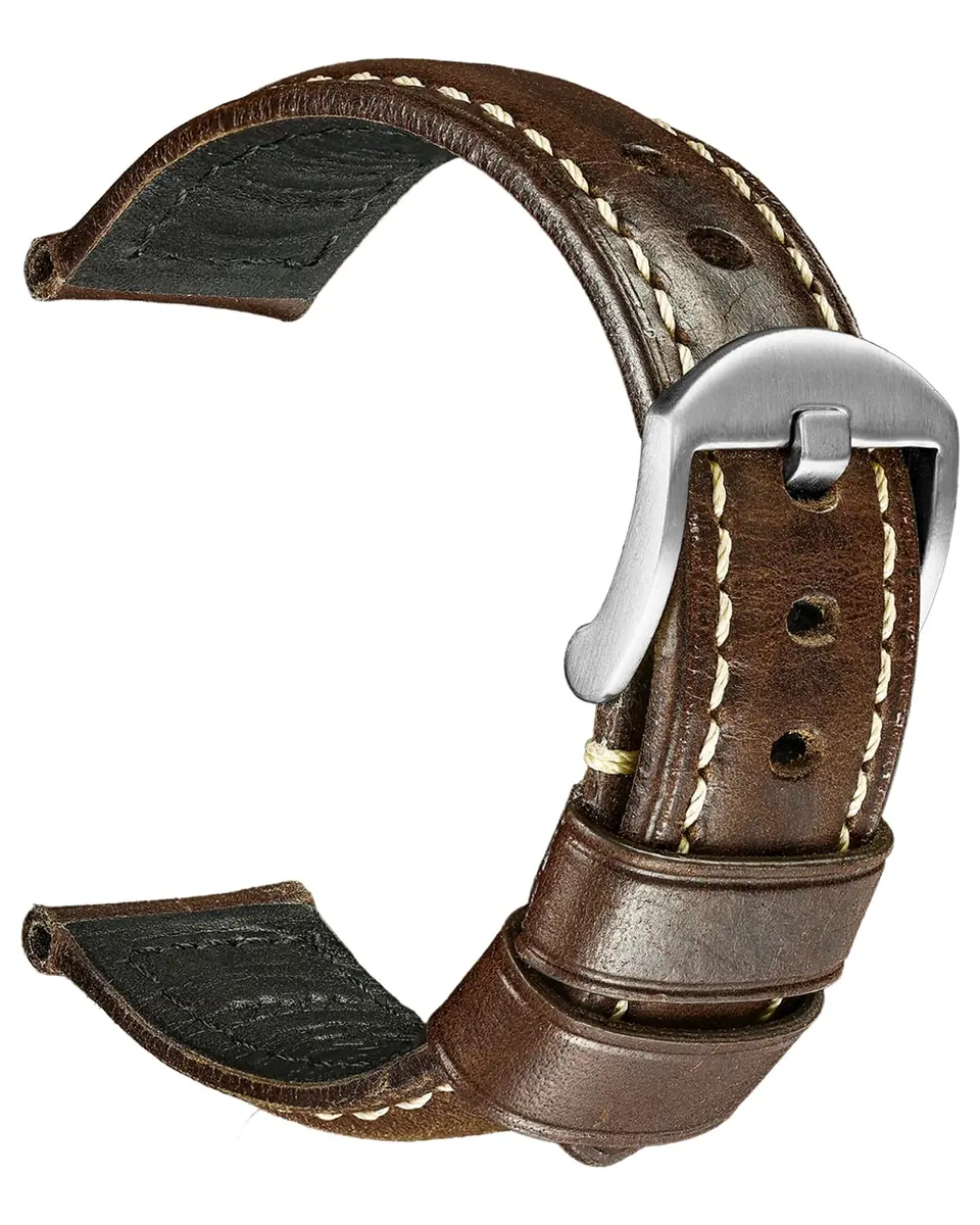 REZERO Leather Watch Bands, Thickened Vintage Strap 22mm | Classic Oil-Waxed Leather - main product image
