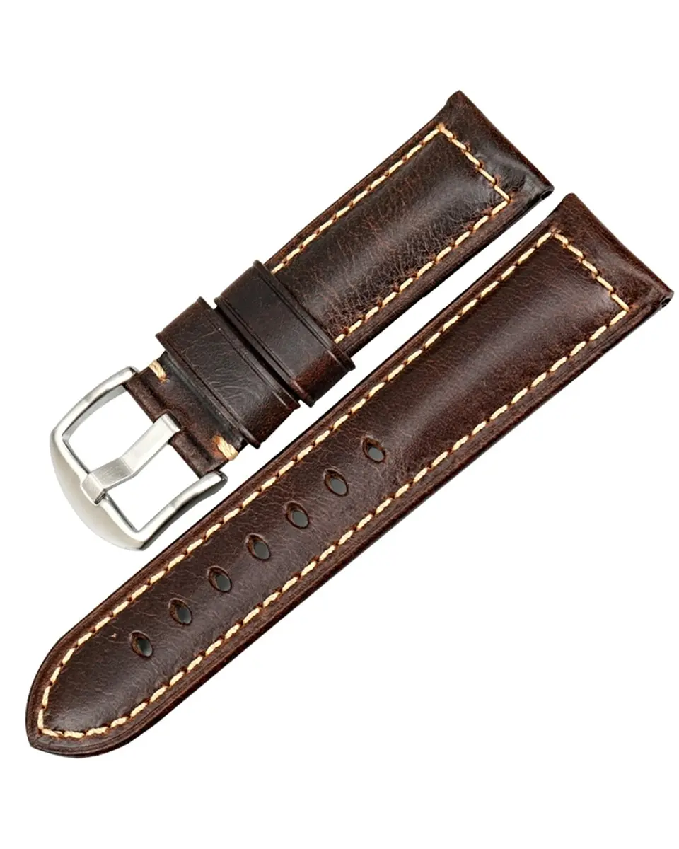 REZERO Leather Watch Bands, Thickened Vintage Strap 22mm | Classic Oil-Waxed Leather - view 2
