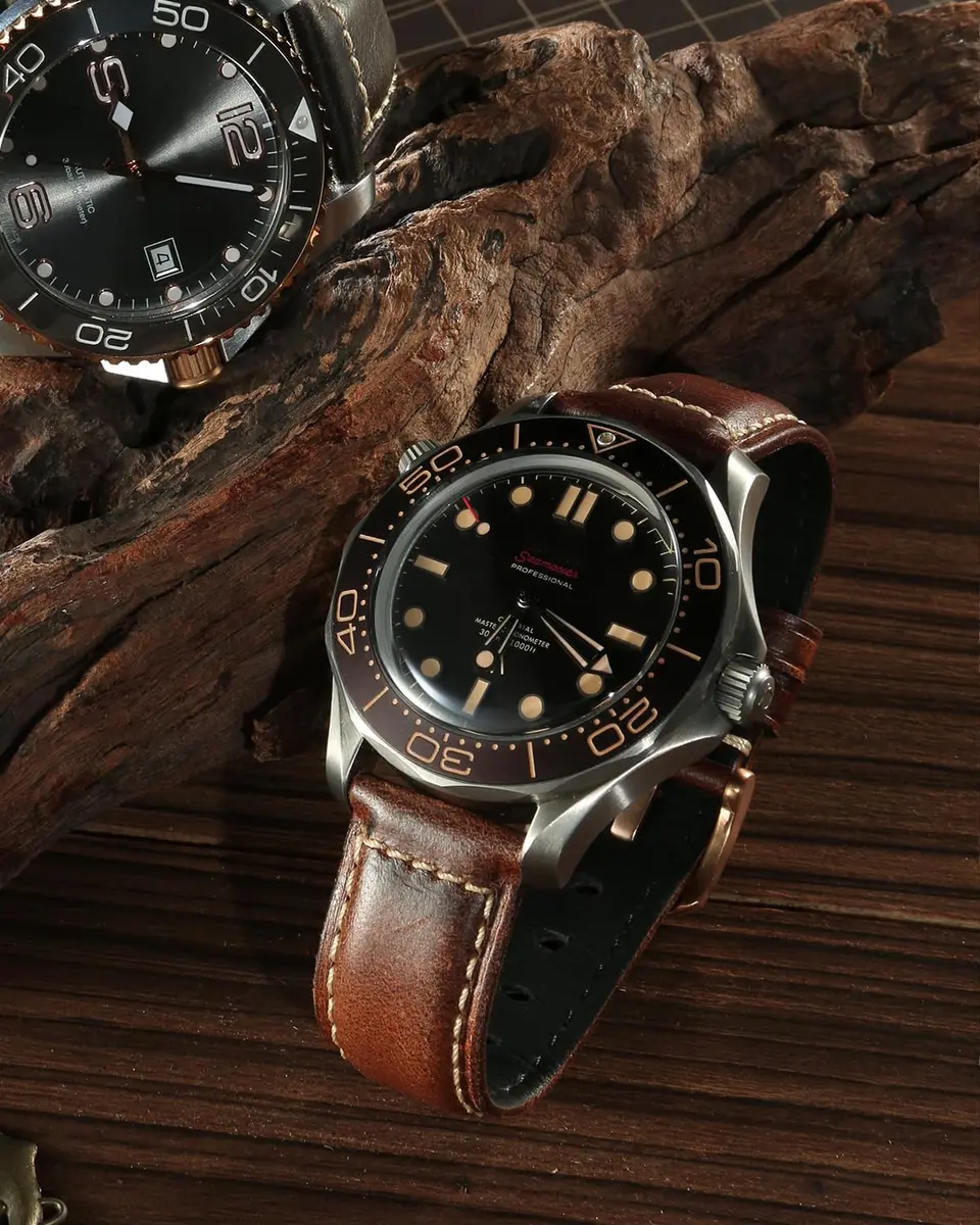 REZERO Leather Watch Bands, Thickened Vintage Strap 22mm | Classic Oil-Waxed Leather - view 4