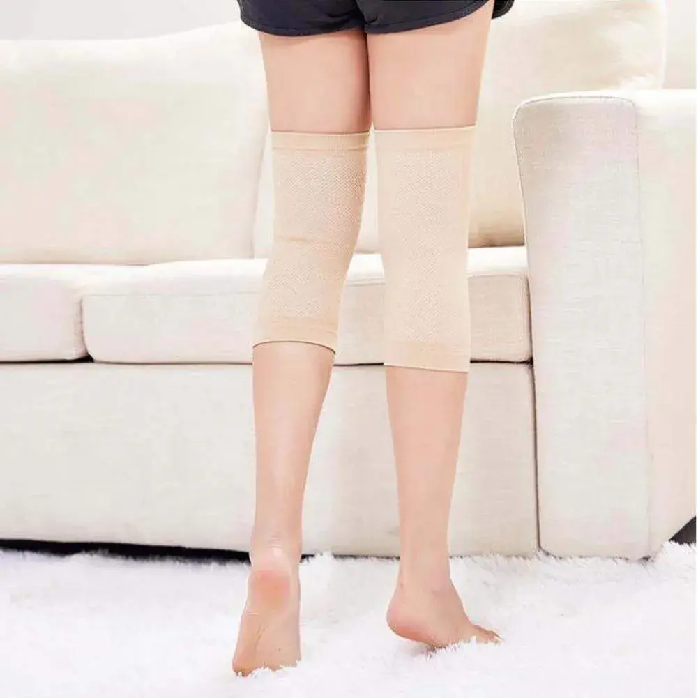 JUMISEE Cotton Knee Sleeves - Large, Complexion Color - For Knee Support, Circulation & Pain Relief - view 3