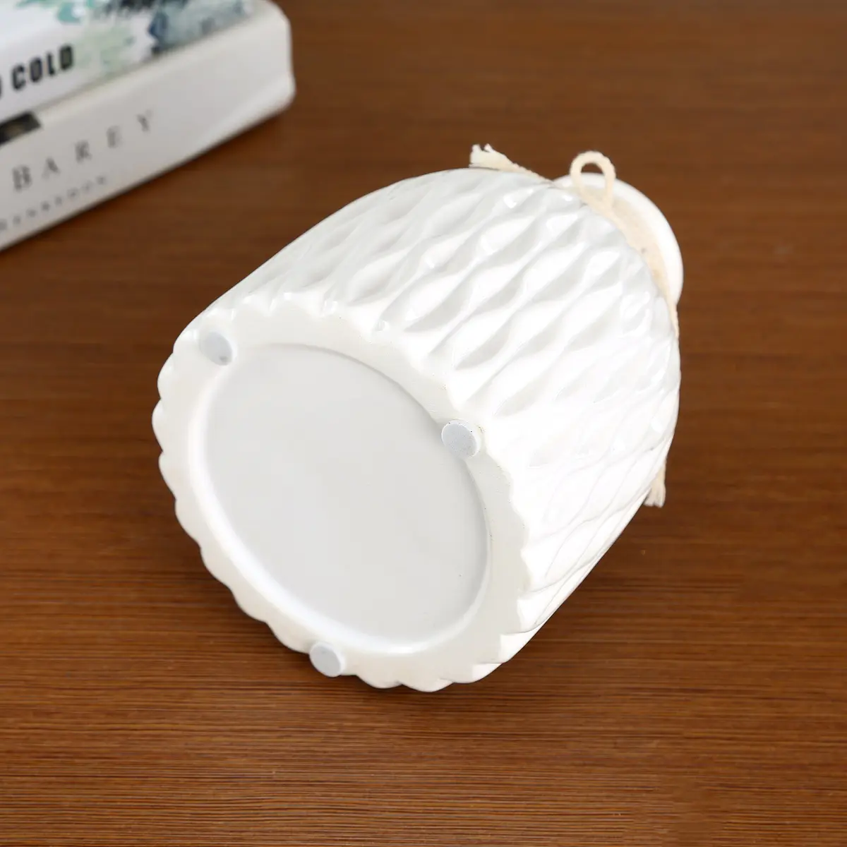 Anding Modern Vase Home Decoration Grid Design White Porcelain Bottle | Elegant, Modern Style - view 5