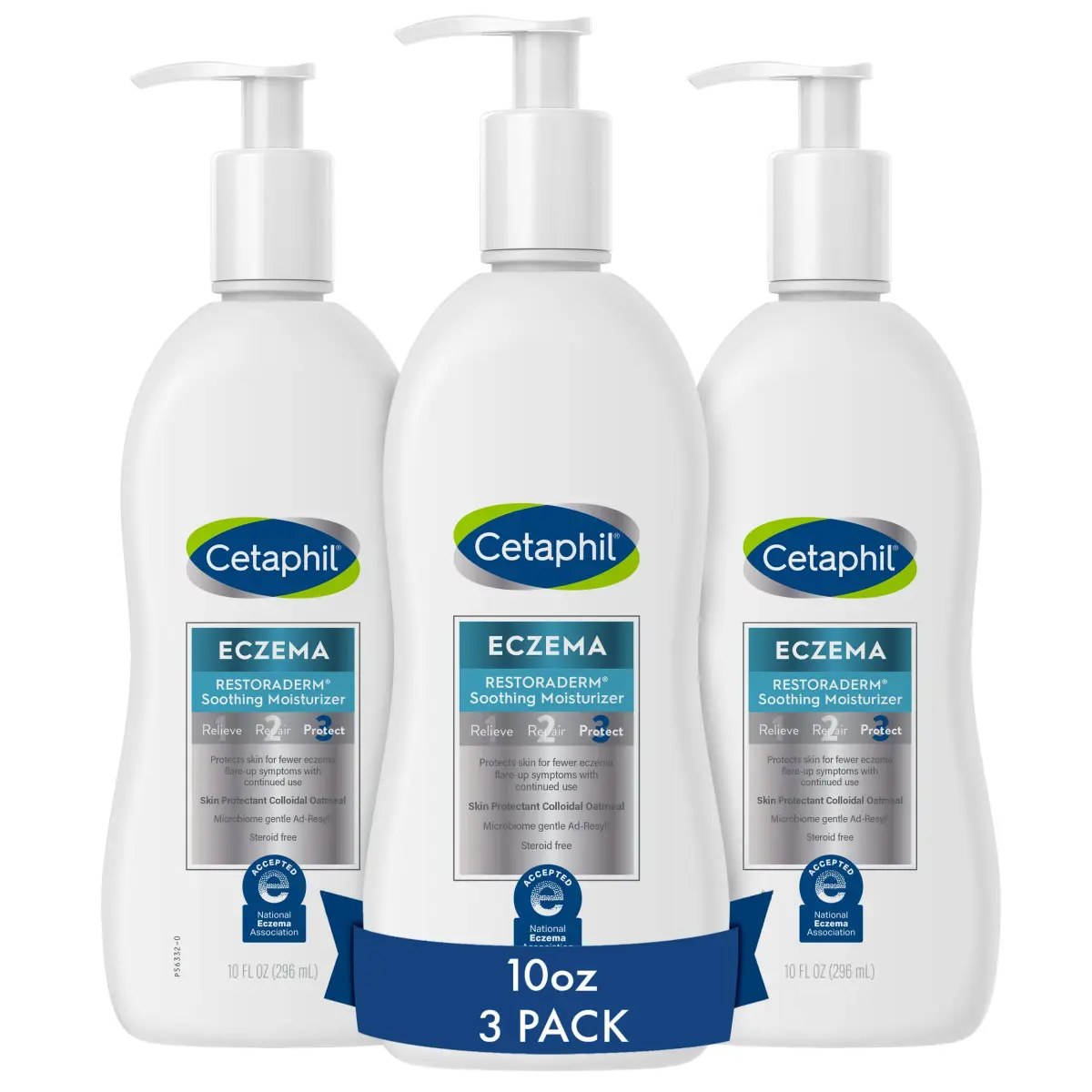 Cetaphil RESTORADERM Itch Control Moisturizing Lotion 3-Pack 296ml (10 fl oz) | Soothes Dry, Itchy, Eczema-Prone Skin - main product image