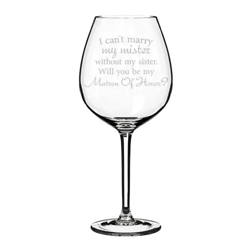 MIP Sister of the Groom Wine Glass Goblet 20 oz Jumbo | Proposal Gift for Matron of Honor - view 2