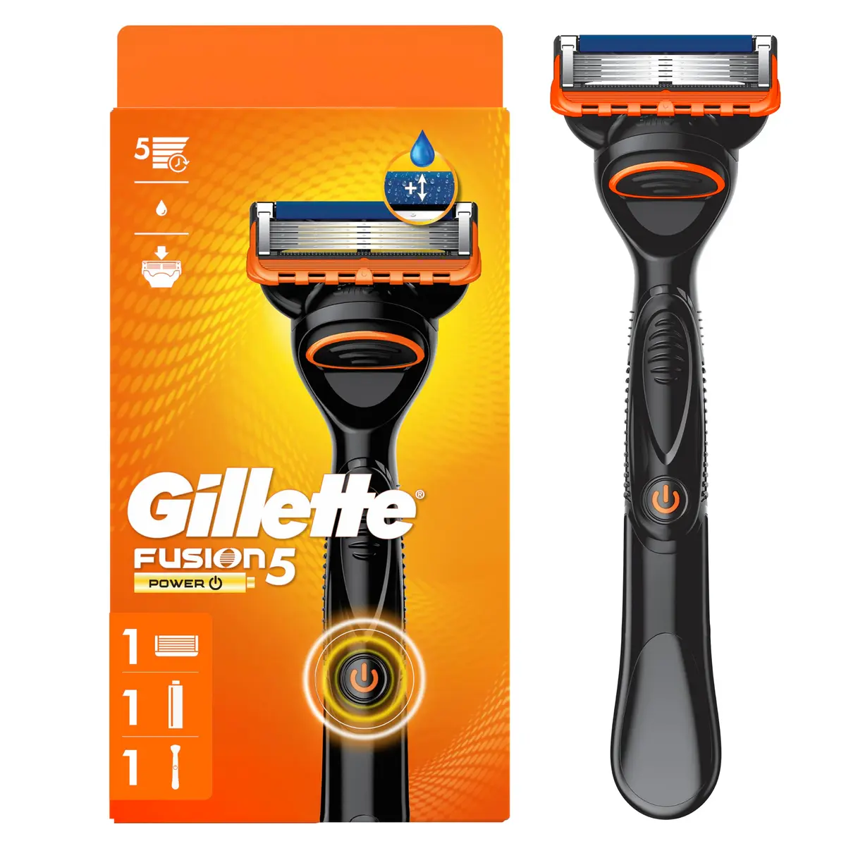 Gillette Fusion5 Power Razor for Men, Handle + 1 Refill | Micro Pulses for Smooth Shave - main product image