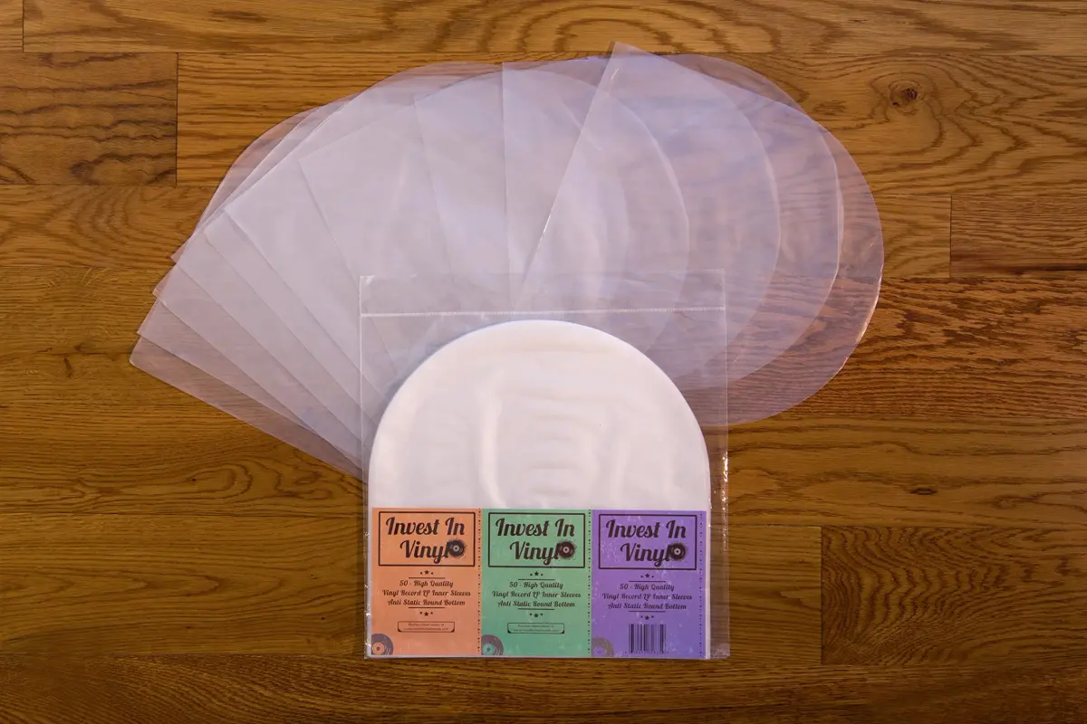 Invest In Vinyl Anti Static Round Bottom LP Inner Sleeves 12" (50 Pack) | Protects Vinyl from Scratches & Dust - view 2