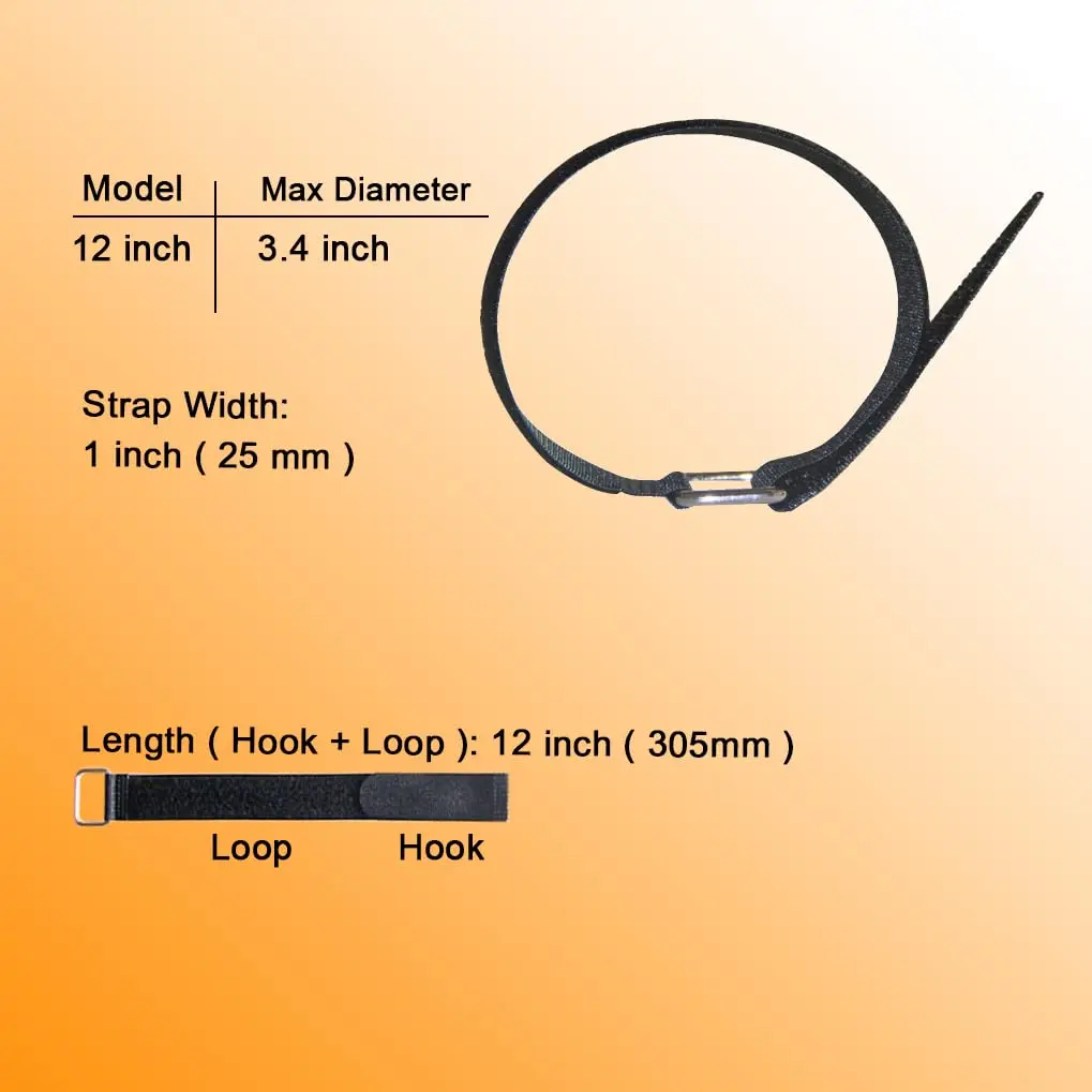 VIGAER 12 inch Reusable Cable Straps | Hook & Loop Fixing Straps - 12 Pack - view 2