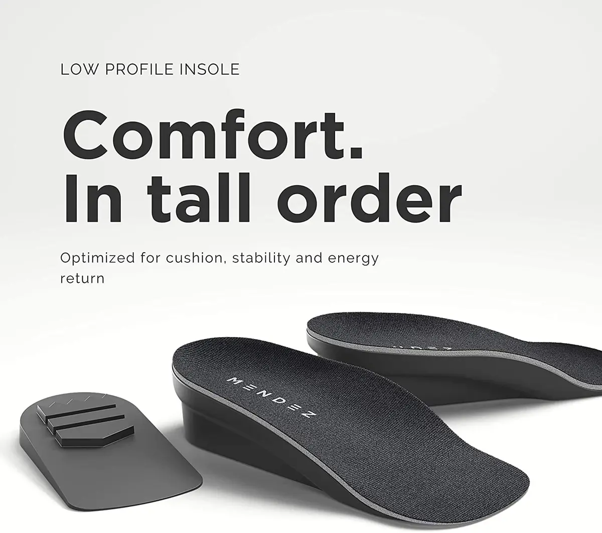 Mendez Premium Height Increase Insole 1.5 inch (3.81 cm) with Stacker | FDA Approved Shoe Inserts for Men & Women - view 2