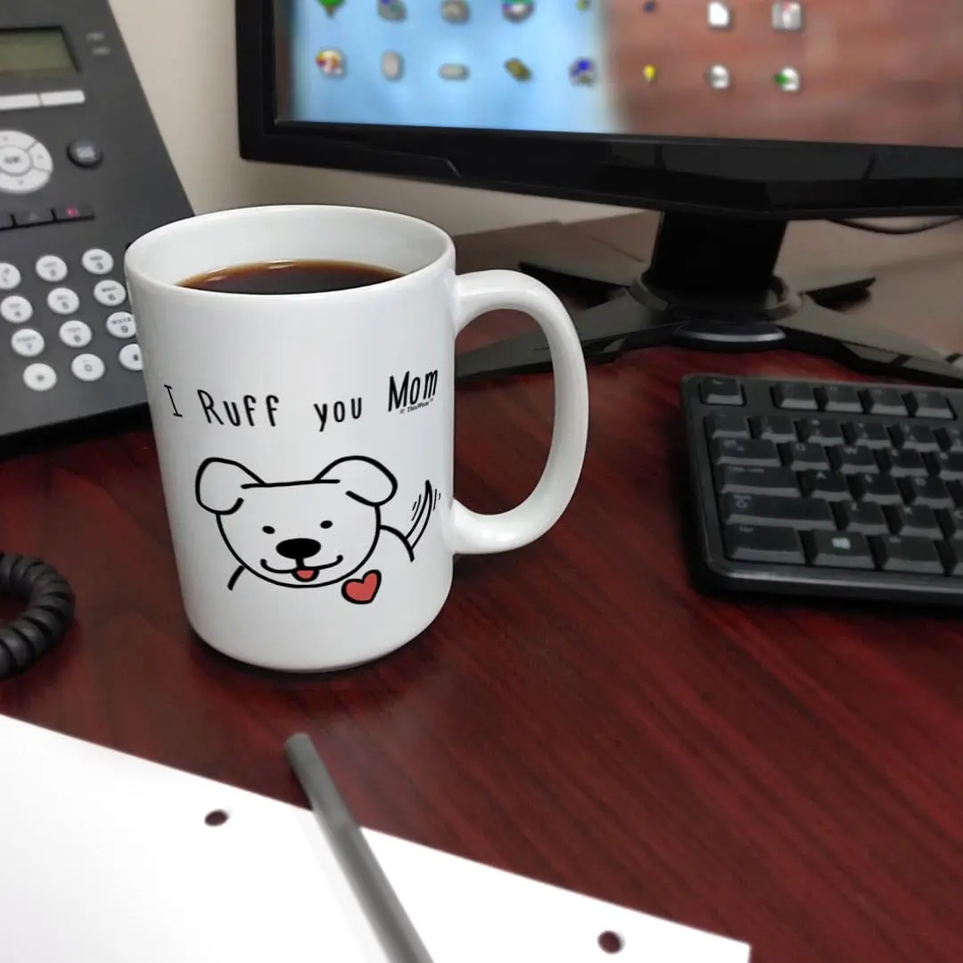 ThisWear Ruff You Mom 15oz Coffee Mug | Classic Ceramic, Microwave & Dishwasher Safe - view 6