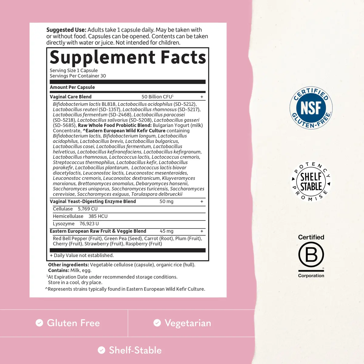 Garden of Life Raw Probiotics Vaginal Care 50 Billion CFU 30 Capsules | Supports Vaginal & Urinary Tract Health - view 3