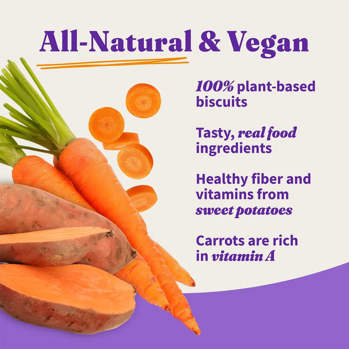 Halo Plant-Based Dog Treats, Sweet Potato & Carrots, 8 oz | Crunchy, Vegan & Made in the USA - view 2
