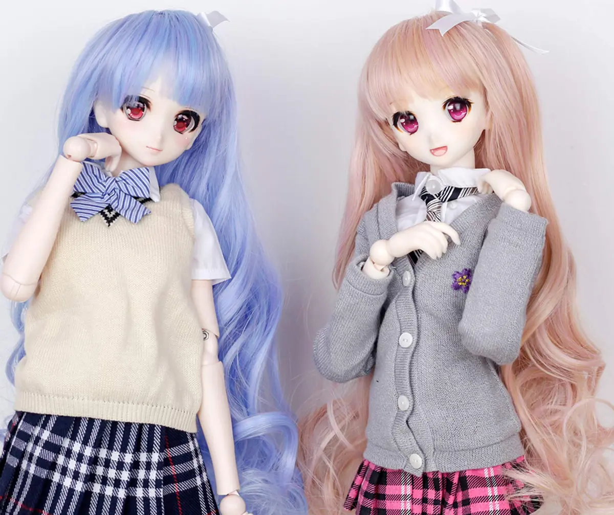 Linfairy Blue Art Supplies Doll Wig 8-9 inch | Heat-Resistant Fiber for Doll Making - view 3