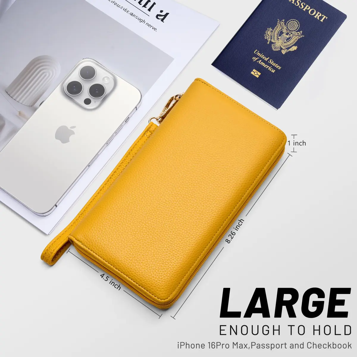 Chelmon Vegan Leather Clutch Wallet with Zip & RFID, Large Capacity | Secure & Stylish for Women - view 4