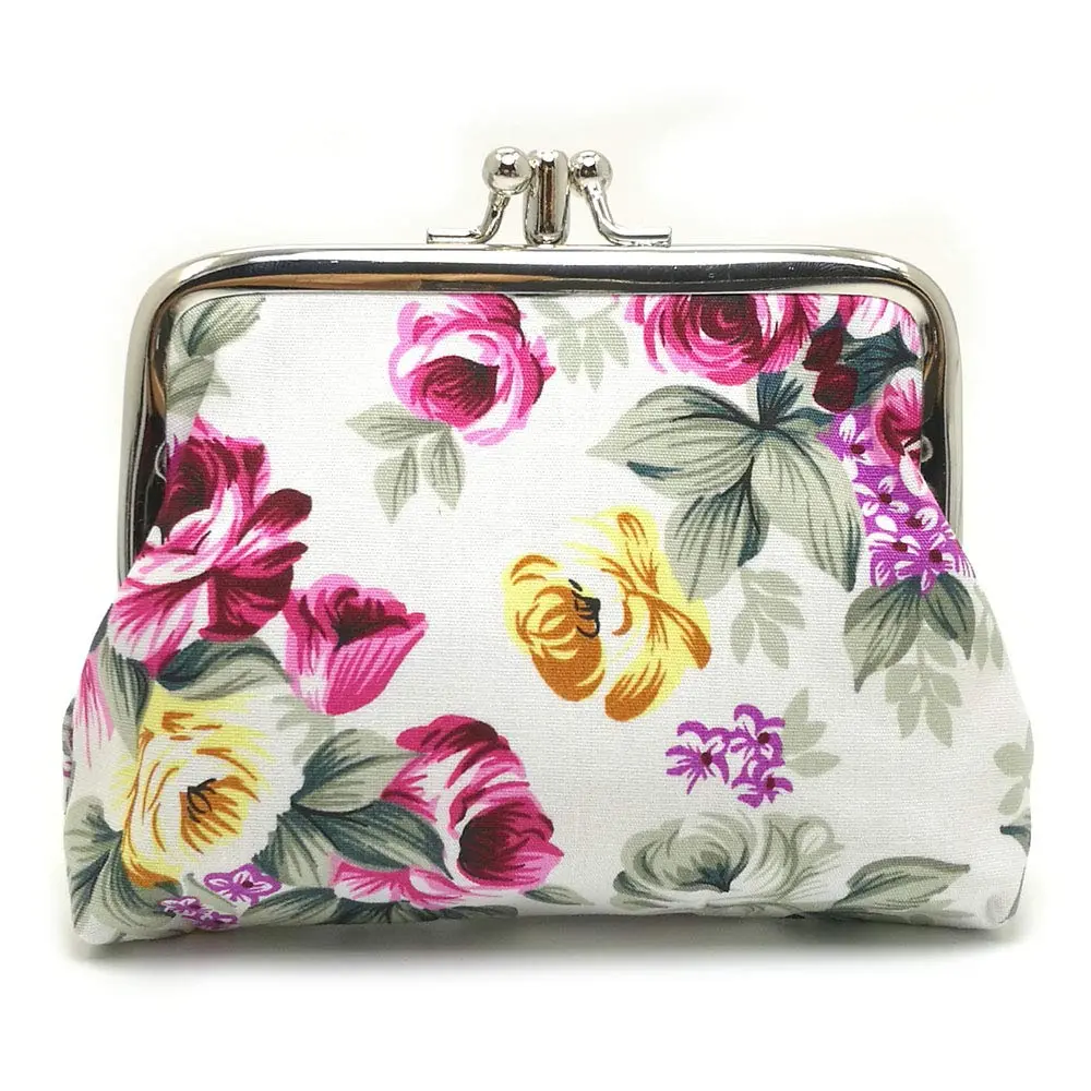 Sanxiner Cute Floral Kiss-Lock Coin Purse 10.9cm (4.33") | Vintage Style Change Holder with 2 Compartments - view 4