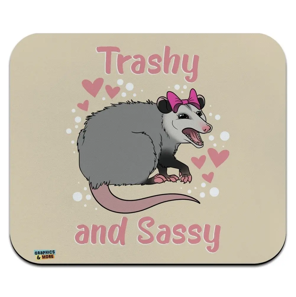 GRAPHICS & MORE Trashy and Sassy Opossum Funny Low Profile Thin Mouse Pad Mousepad | Smooth Surface for All Mouse Types - main product image