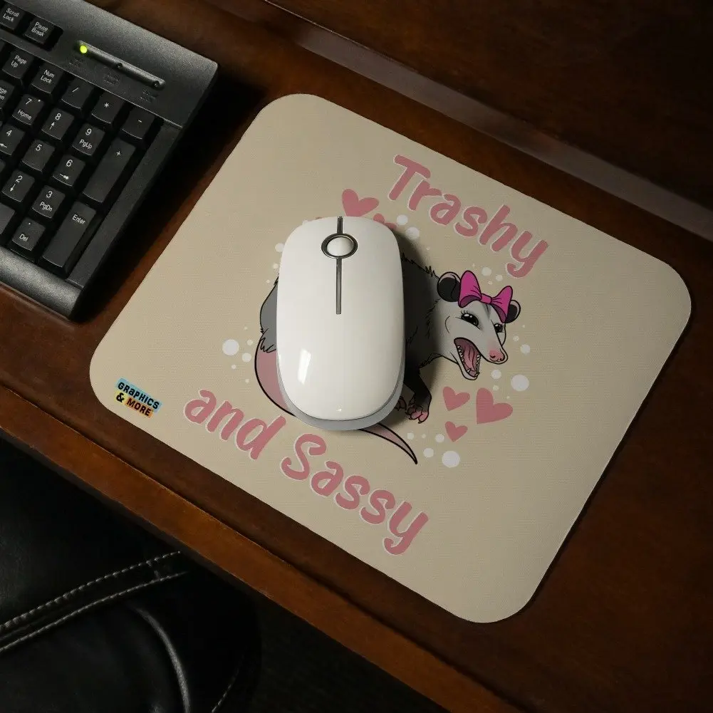 GRAPHICS & MORE Trashy and Sassy Opossum Funny Low Profile Thin Mouse Pad Mousepad | Smooth Surface for All Mouse Types - view 2