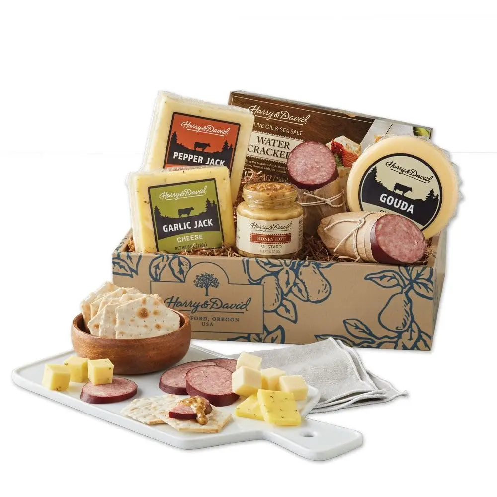 Harry & David Deluxe Meat & Cheese Gift Box, Food Basket, Charcuterie | Gourmet Assortment for Celebrations - main product image