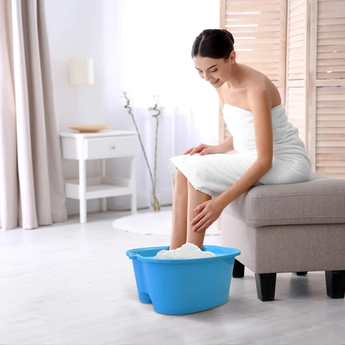 Mantello Foot Bath Extra Large Blue | Deep 7-inch Pedicure Tub with Massager Dots - view 3