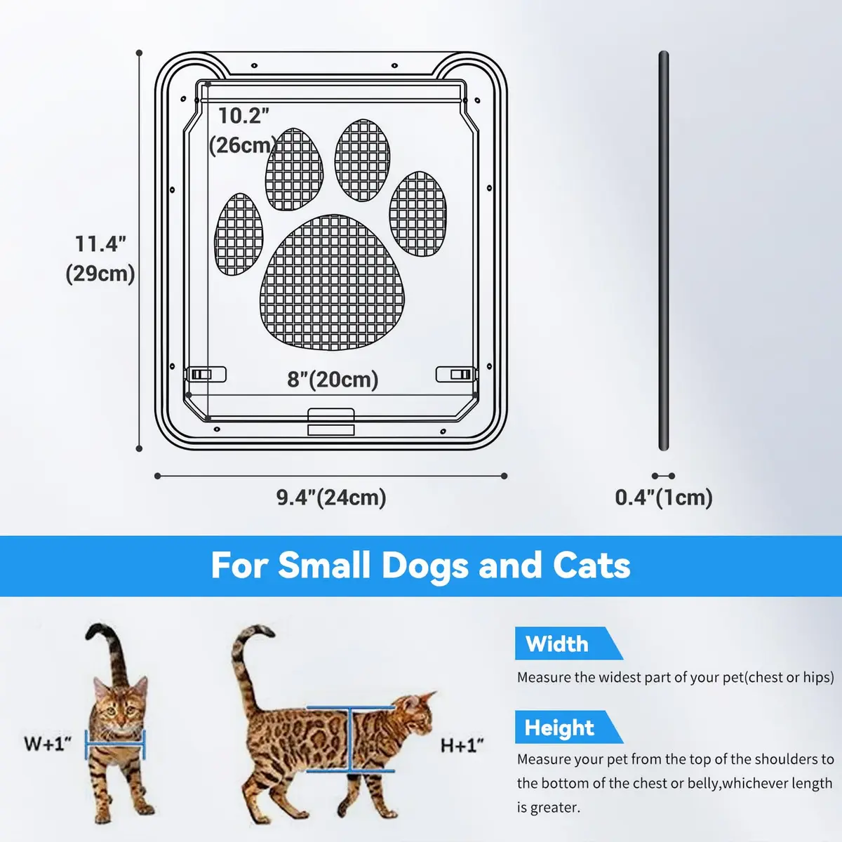 NAMSAN Small Cat Screen Door with Magnetic Flap & Lock - 8.25x10.4 Inch Flap, Black | Secure Pet Access for Screen Doors - view 6