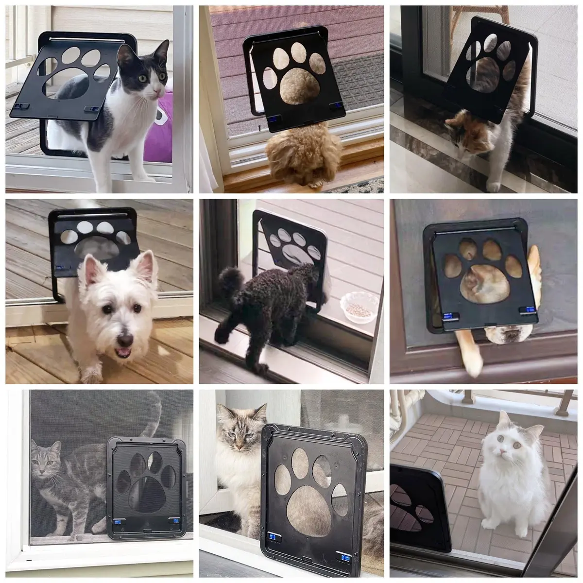 NAMSAN Small Cat Screen Door with Magnetic Flap & Lock - 8.25x10.4 Inch Flap, Black | Secure Pet Access for Screen Doors - view 2