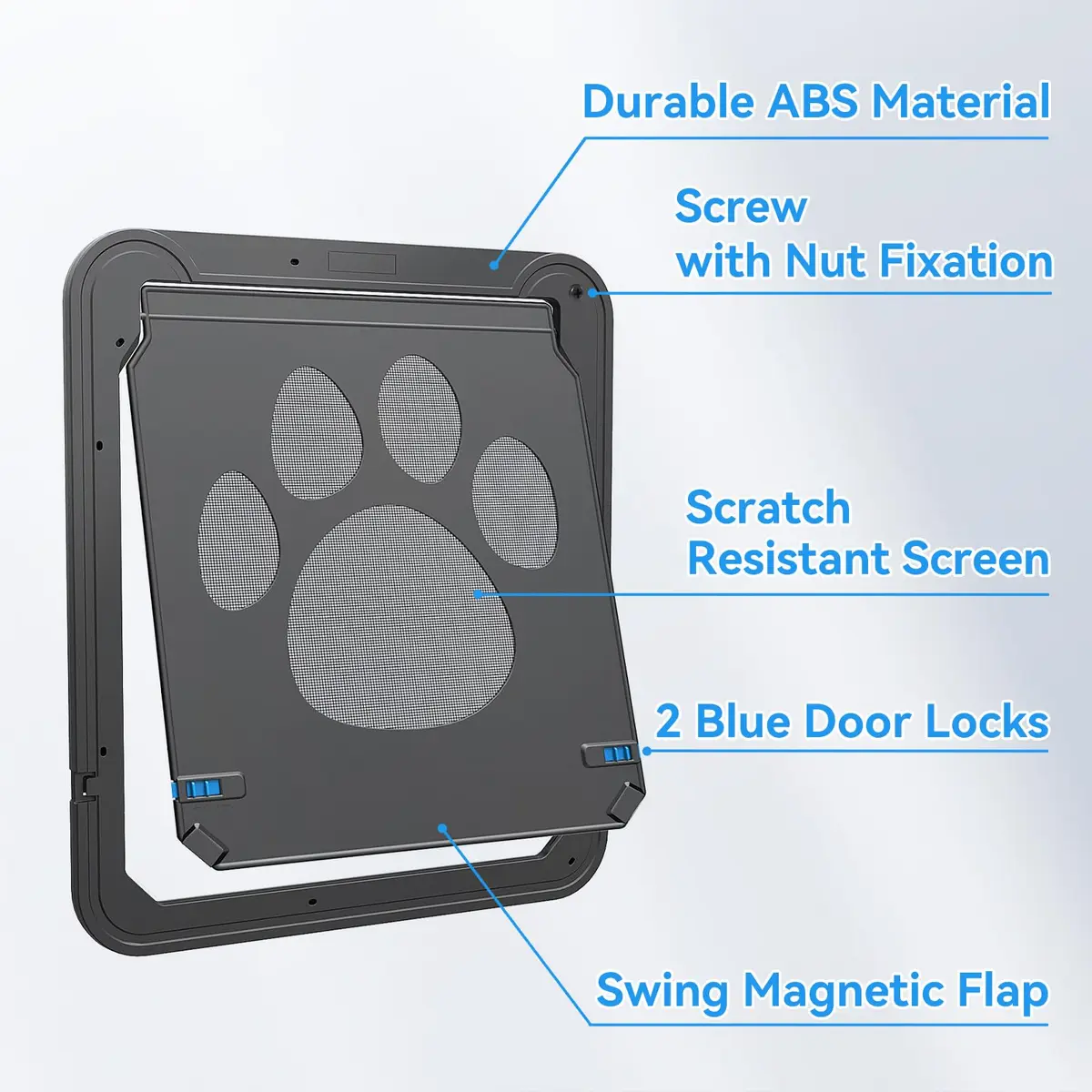 NAMSAN Small Cat Screen Door with Magnetic Flap & Lock - 8.25x10.4 Inch Flap, Black | Secure Pet Access for Screen Doors - view 4