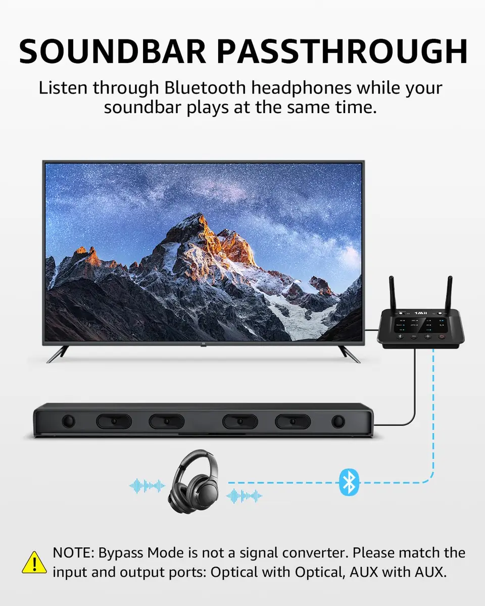 1Mii B03 Bluetooth 5.3 Transmitter Receiver for TV Home Stereo | Long Range, aptX HD & Dual Link - view 5
