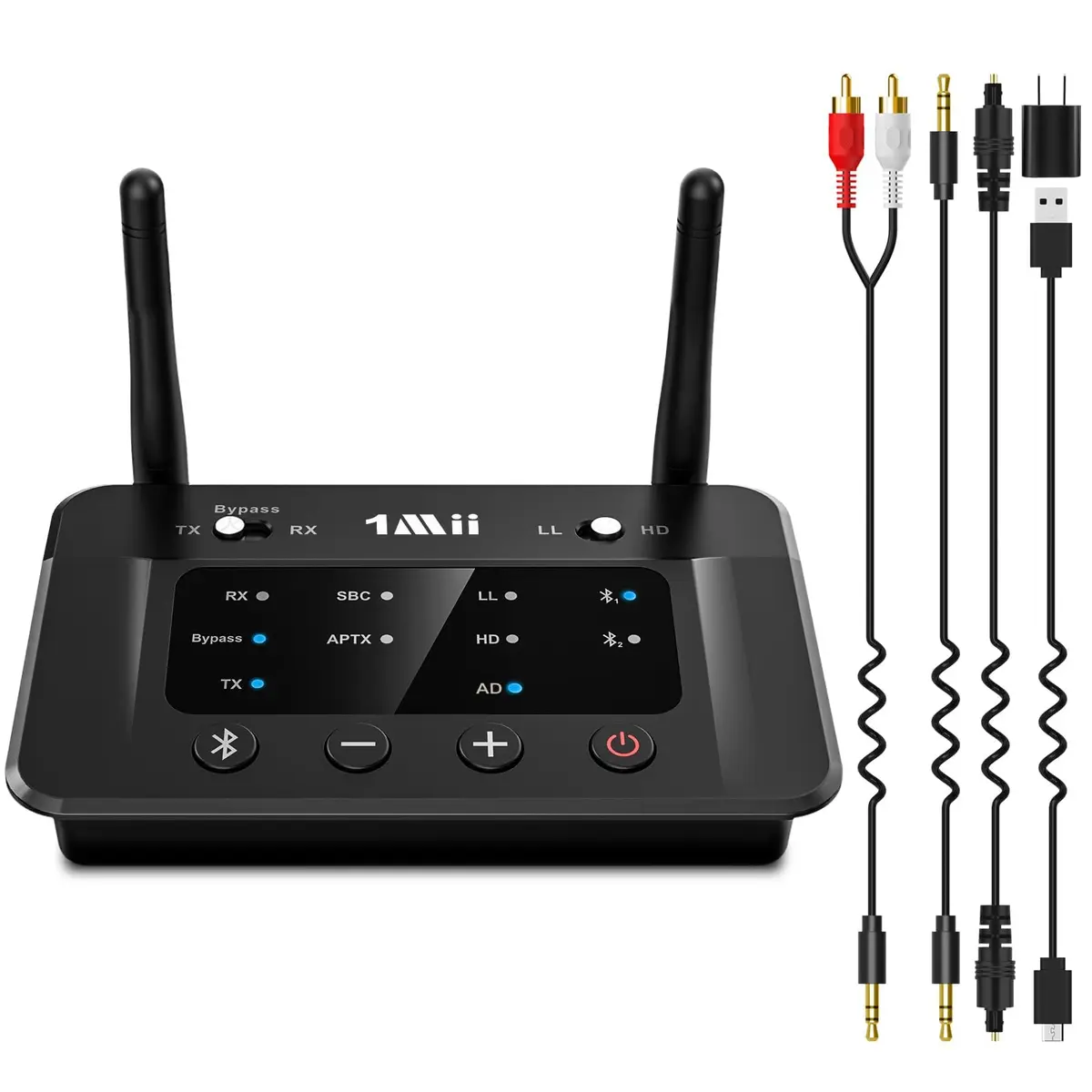 1Mii B03 Bluetooth 5.3 Transmitter Receiver for TV Home Stereo | Long Range, aptX HD & Dual Link - main product image