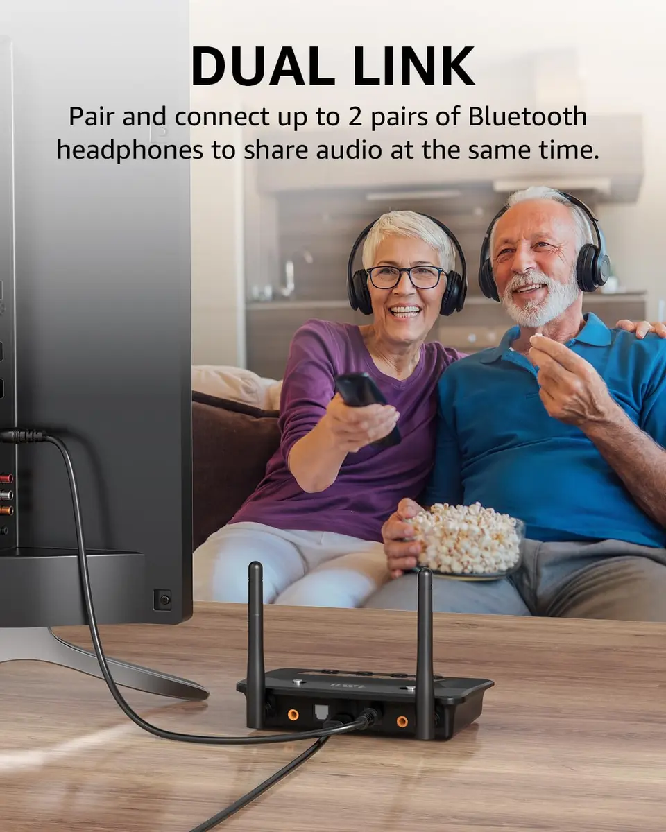 1Mii B03 Bluetooth 5.3 Transmitter Receiver for TV Home Stereo | Long Range, aptX HD & Dual Link - view 2