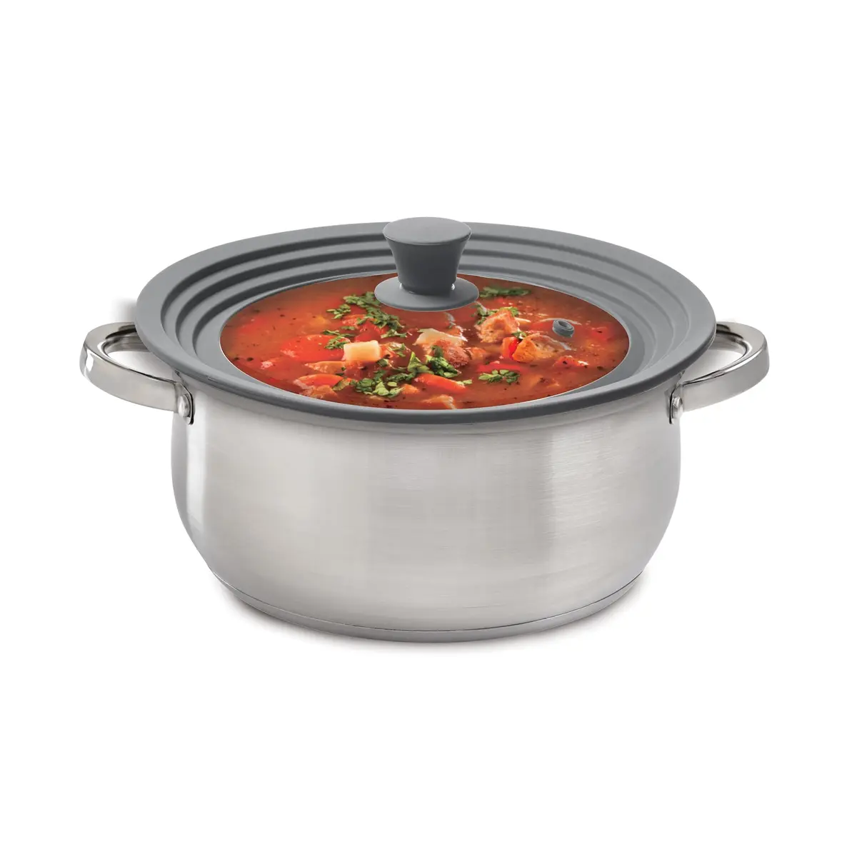 HIC Harold Import Co. Universal Pot Lid Microwave Cover 11 inches | Tempered Glass & Silicone, Fits 8.5-11.5 inch Bowls & Pots - view 3