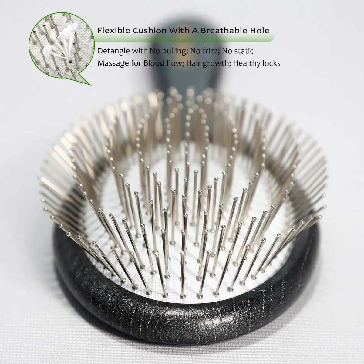 BESTOOL Hair Brush, Paddle Detangler with Metal Bristles | All Hair Types Wet & Dry - view 2