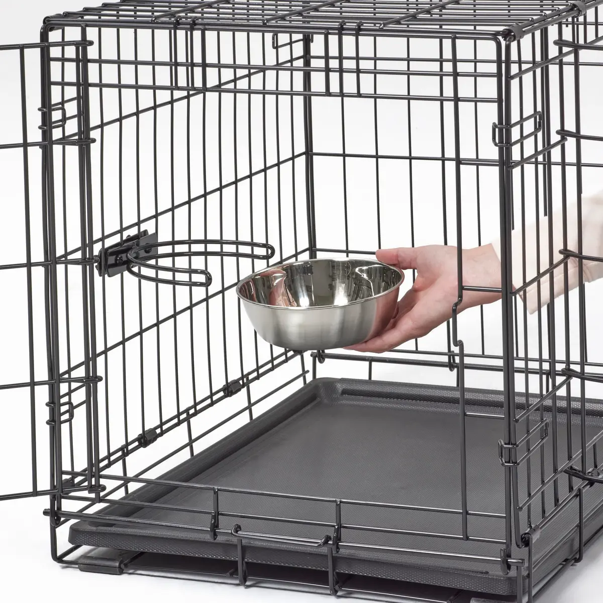 MidWest Homes for Pets Double Door iCrate Starter Kit, 24-inch Dog Crate Bundle for Small Breeds | Includes Cage, Pet Bed, 2 Bowls & Privacy Cover - view 7
