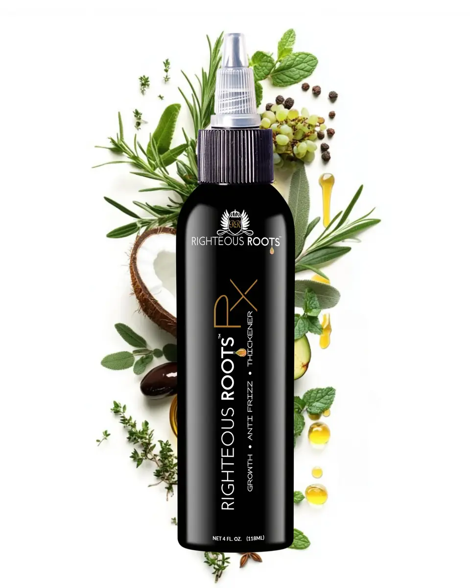 Righteous Roots Rx Hair Oil for Hair Growth, Anti Frizz & Thickening | 4 fl oz (Previously Hair RX) - main product image