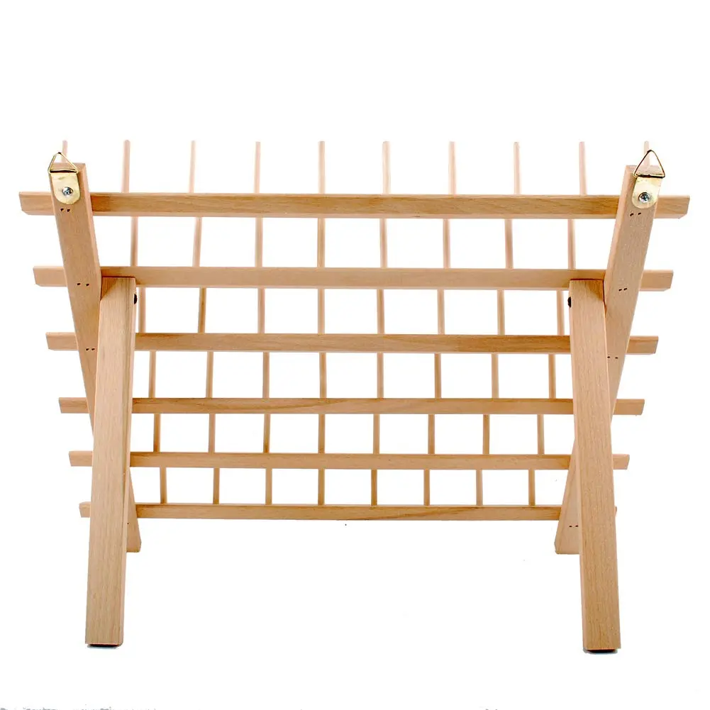 NW 60-Spools Wooden Thread Holder Sewing & Embroidery Organizer 15.74x12.59 inch | Space for 60 Spools - view 7